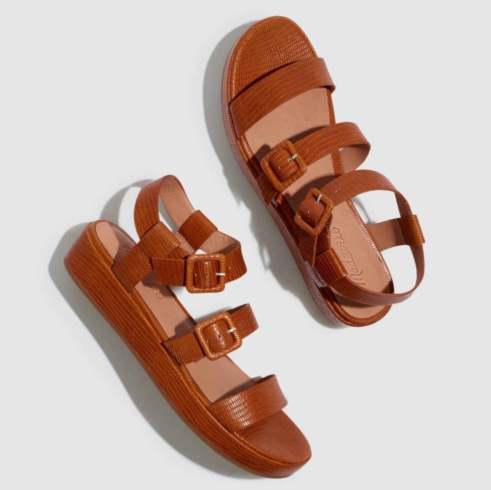 MADEWELL The Robin Platform Sandal In Warm Nutmeg